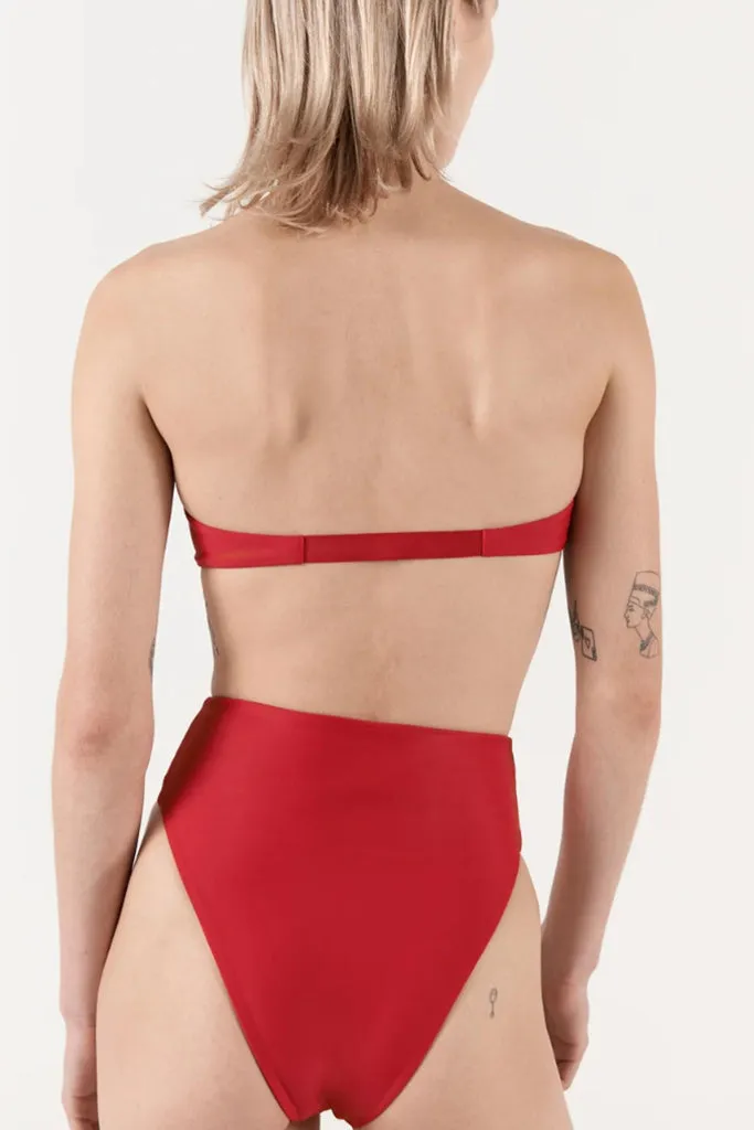 ZIAH - 90's High Waist Bottom - Vermillion Red *FINAL SALE